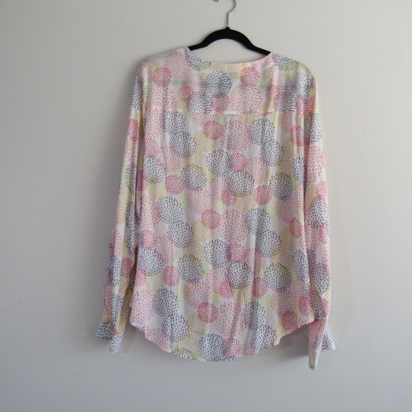 ANA Women's Abstract Print Surplice Top XL Tall Multicolor Boho Maximalist - Picture 6 of 10